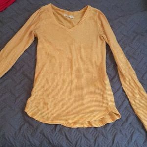 Long sleeved yellow striped shirt